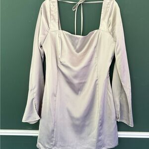 Wild Fable Long Sleeve Dress in Light Gray